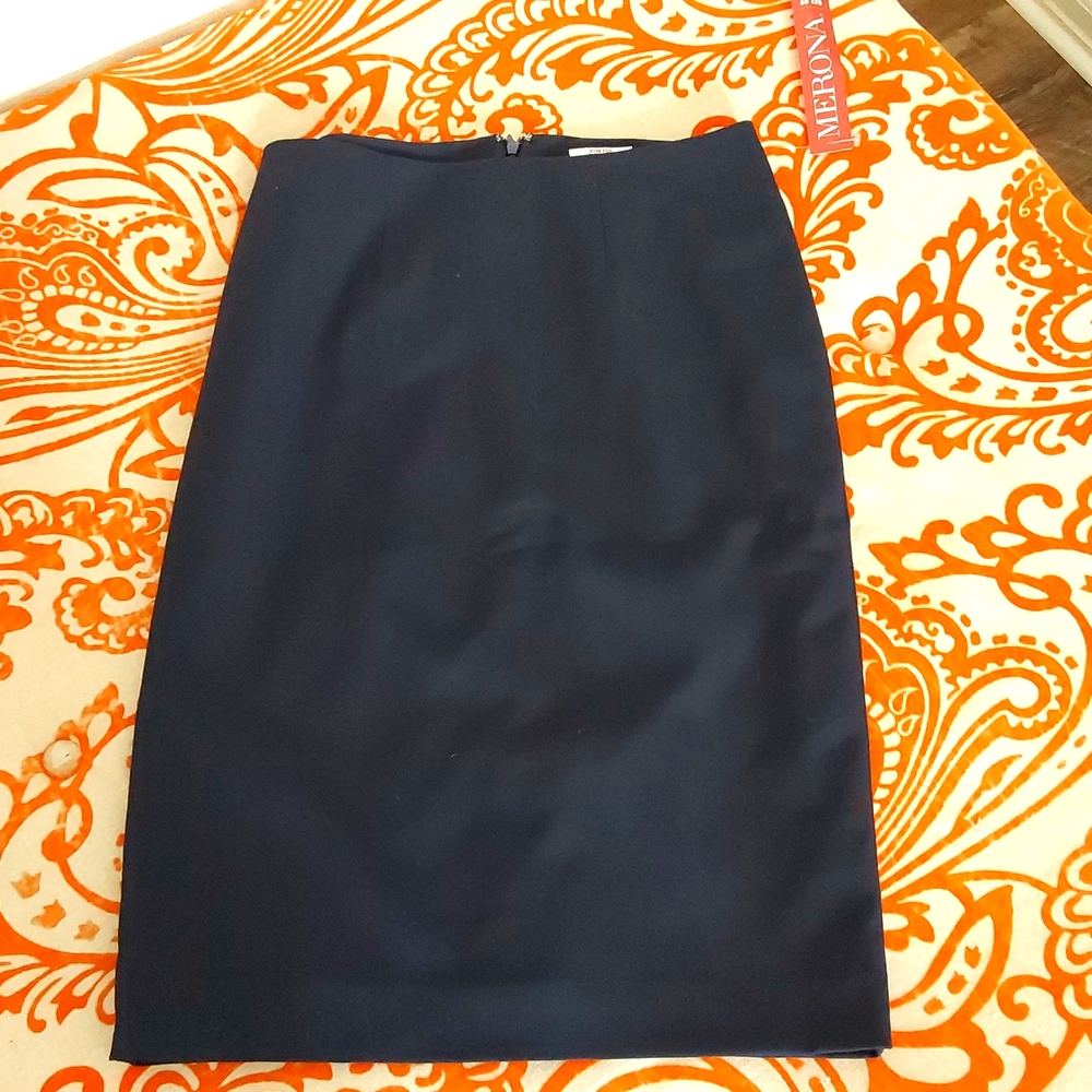 Blue Pencil Skirt New Merona Size 2 Stretch Cotton Workwear